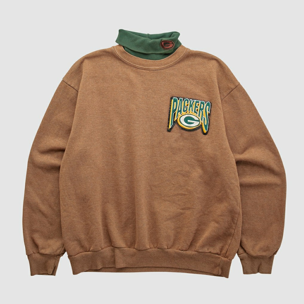 Green Bay Packers Majestic 90s Pullover Sweatshirt - Clay Vintage on sale