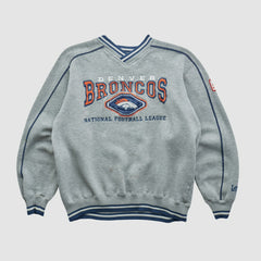 Denver Broncos Lee Apparel 90s Pullover Sweatshirt - Heather Gray Vintage outlet