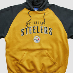 Pittsburgh Steelers Reebok 2000s Hooded Pullover Sweatshirt - Yellow Vintage on sale