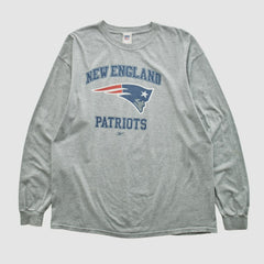 New England Patriots NFL 2000s Long Sleeve T-shirt - Heather Gray Vintage on sale