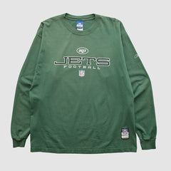 New York Jets Reebok 2000s Long Sleeve T-shirt - Green Vintage online