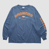 Denver Broncos NFL 2000s Long Sleeve T-shirt - Blue Vintage cheap