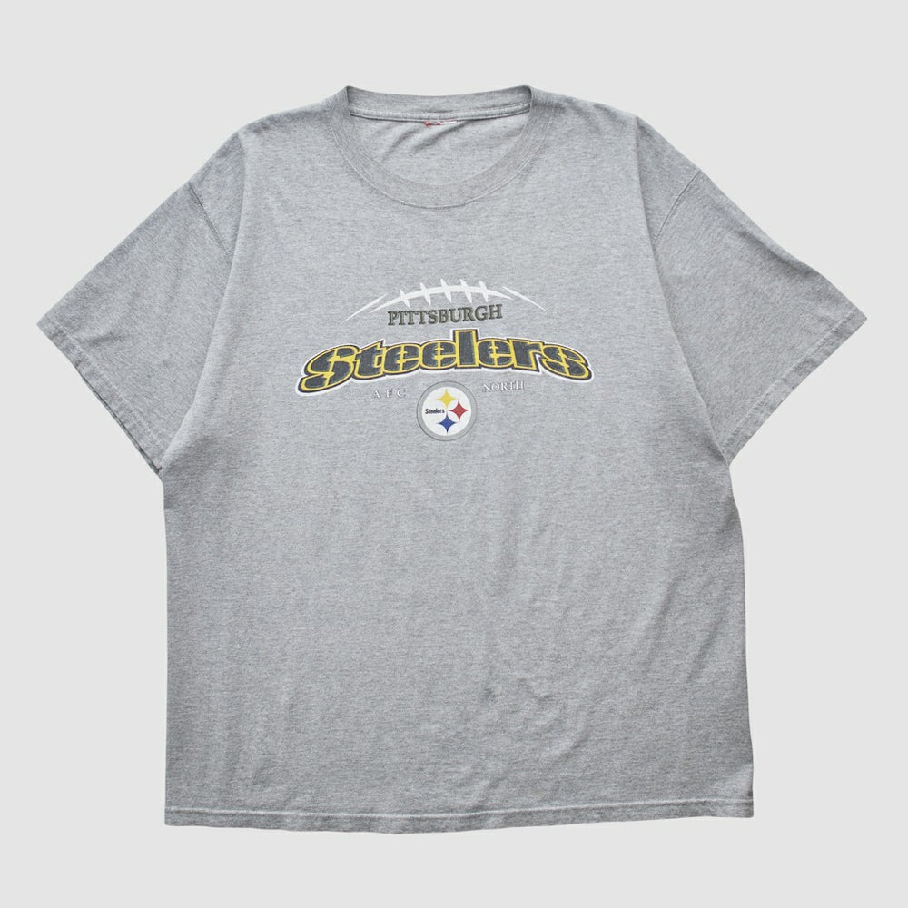 Pittsburgh Steelers 2000s T-shirt - Heather Gray Vintage on sale