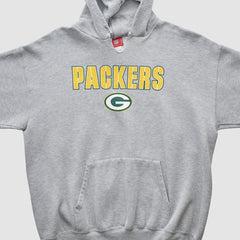 Green Bay Packers NFL 2000s Hooded Pullover Sweatshirt - Heather Gray Vintage sale