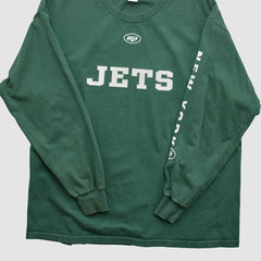 New York Jets NFL 2000s Long Sleeve T-shirt - Green Vintage on sale