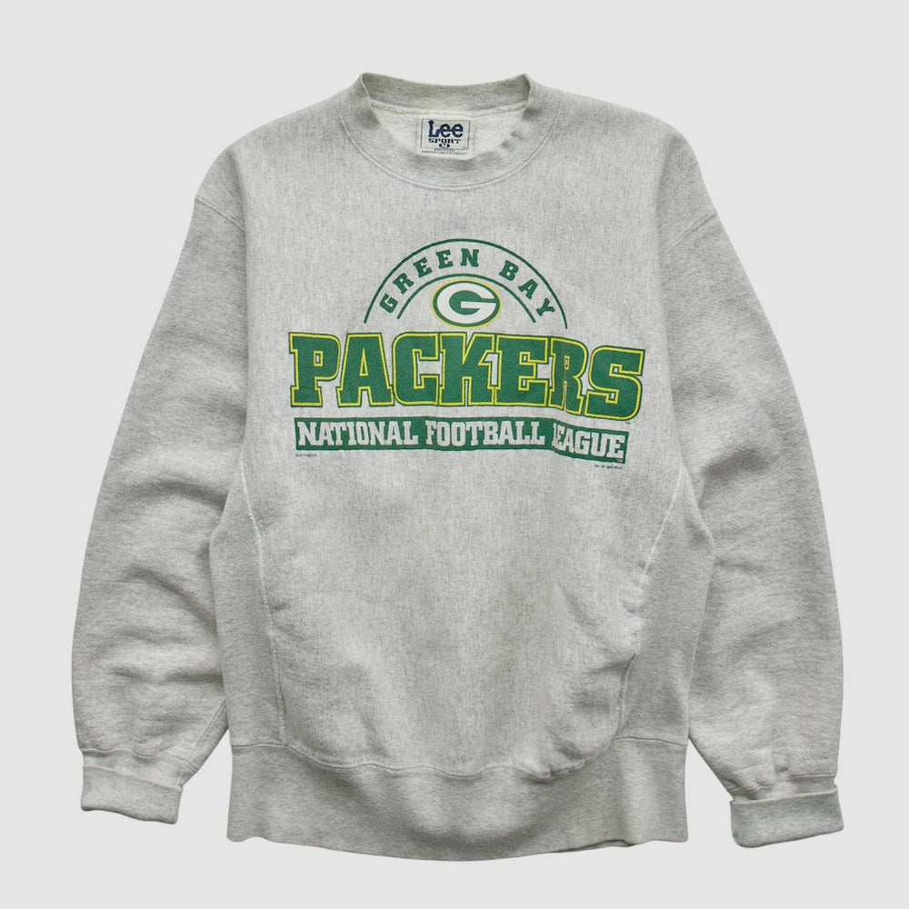 Green Bay Packers Lee Sport 90s Pullover Sweatshirt - Heather Gray Vintage cheap