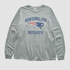 New England Patriots NFL 2000s Long Sleeve T-shirt - Heather Gray Vintage sale