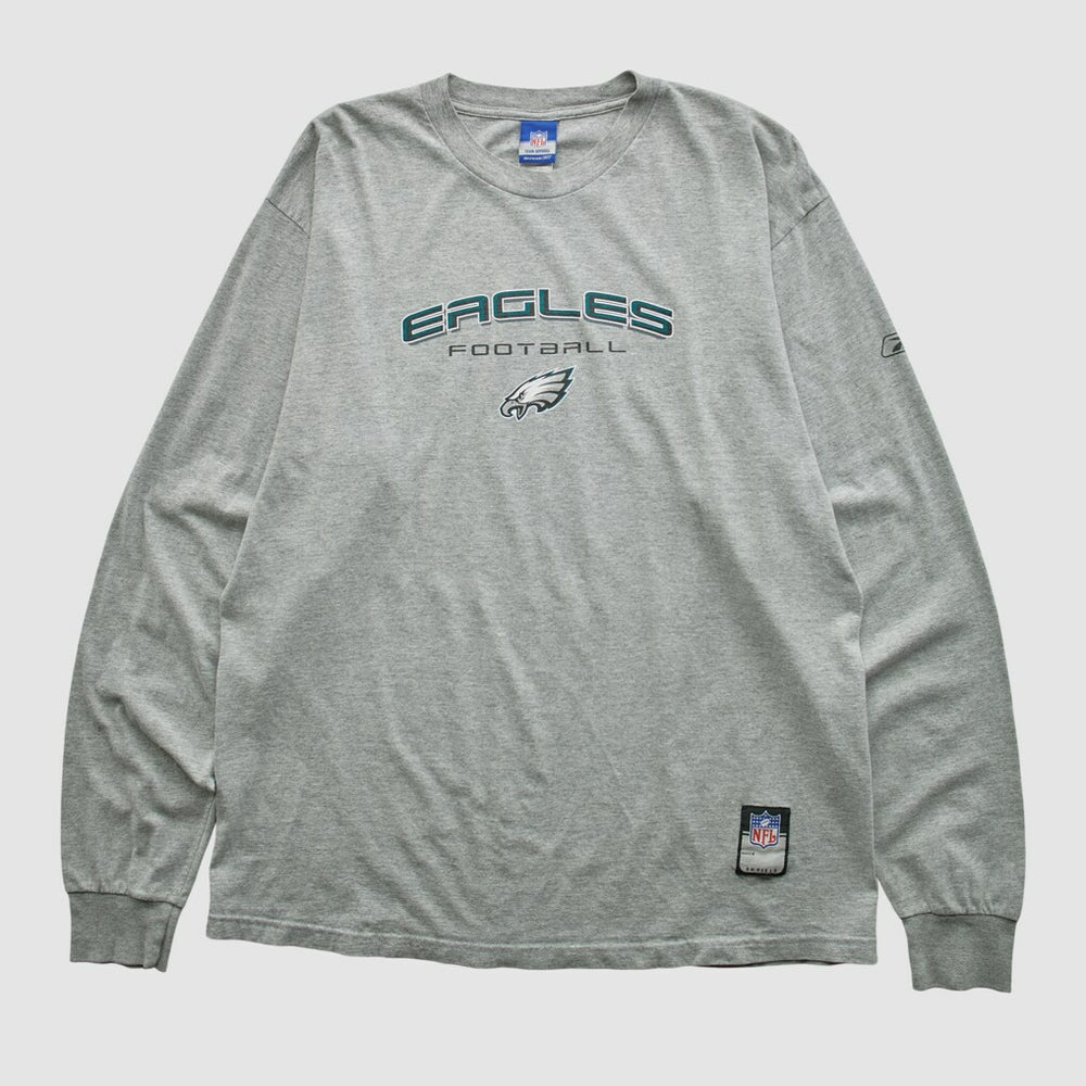 Philadelphia Eagles Reebok 2000s Long Sleeve T-shirt - Heather Gray Vintage cheap