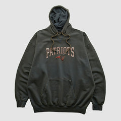 New England Patriots NFL 2000s Hooded Pullover Sweatshirt - Black Vintage cheap