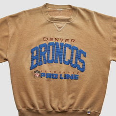 Denver Broncos 90s Pullover Sweatshirt - Tan Vintage discount