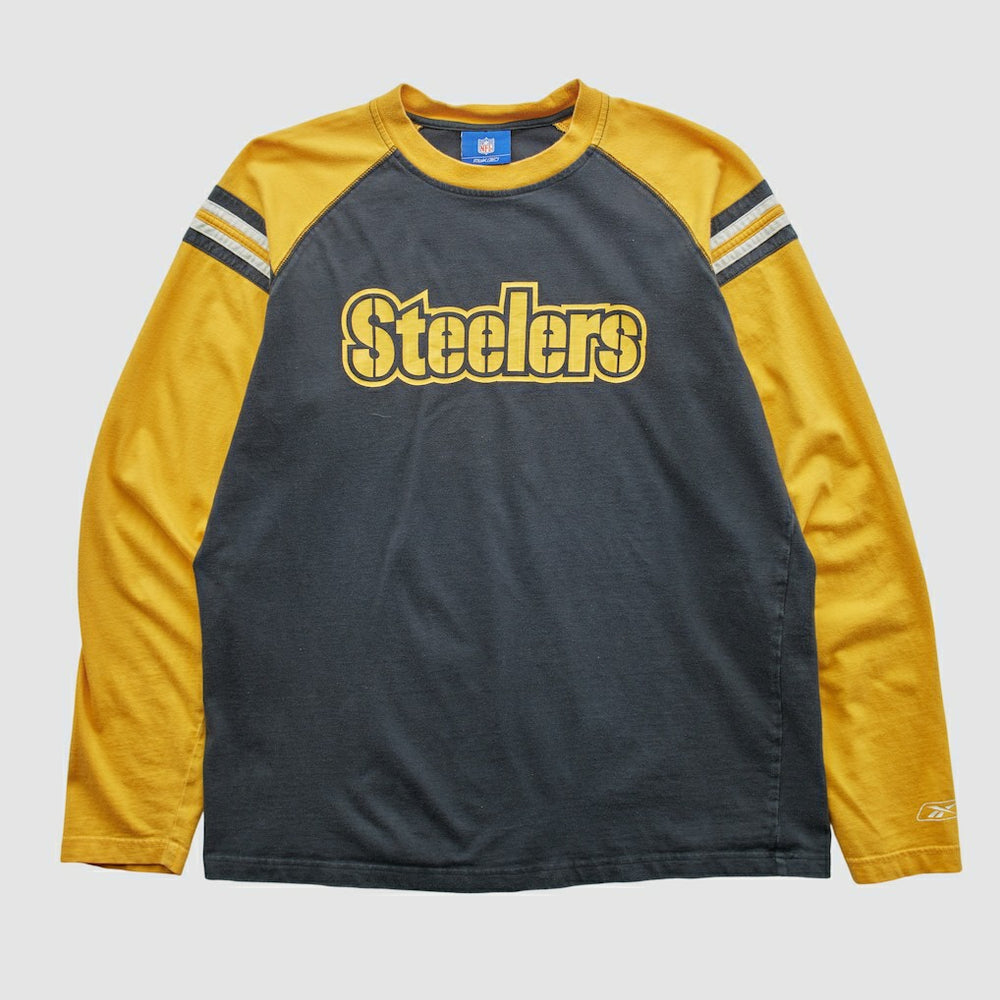Pittsburgh Steelers Reebok 2000s Long Sleeve T-shirt - Black Vintage discount