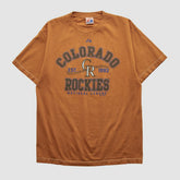 Colorado Rockies Majestic 2000s T-shirt - Clay Vintage