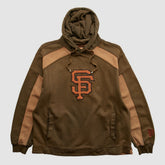 San Francisco Giants Majestic 2000s Hooded Pullover Sweatshirt - Brown Vintage