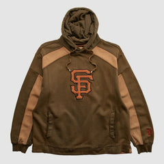 San Francisco Giants Majestic 2000s Hooded Pullover Sweatshirt - Brown Vintage