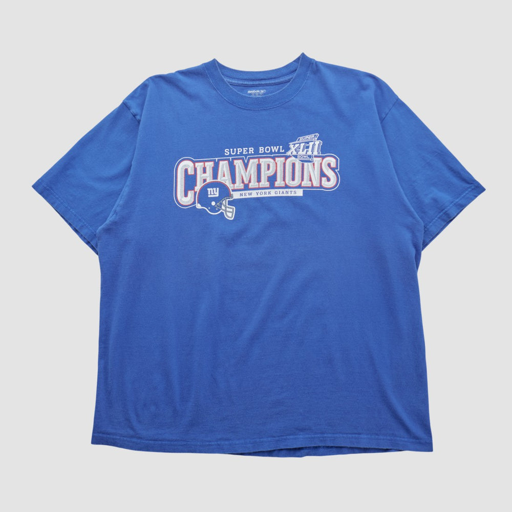 New York Giants Reebok 2008 T-shirt - Blue Vintage on sale