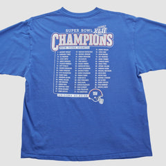 New York Giants Reebok 2008 T-shirt - Blue Vintage on sale