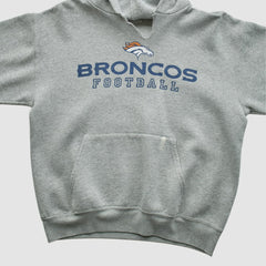 Denver Broncos NFL 2000s Hooded Pullover Sweatshirt - Heather Gray Vintage discount