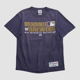 Milwaukee Brewers Majestic 2008 T-shirt - Navy Vintage