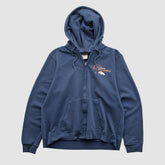 Denver Broncos NFL 2000s Hooded Full Zip Sweatshirt - Navy Vintage cheap