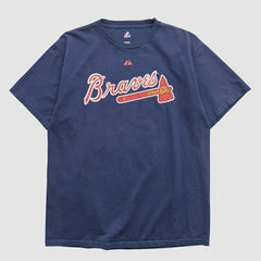 Atlanta Braves Majestic 2000s T-shirt - Navy Vintage