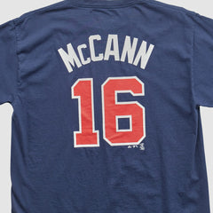 Atlanta Braves Majestic 2000s T-shirt - Navy Vintage