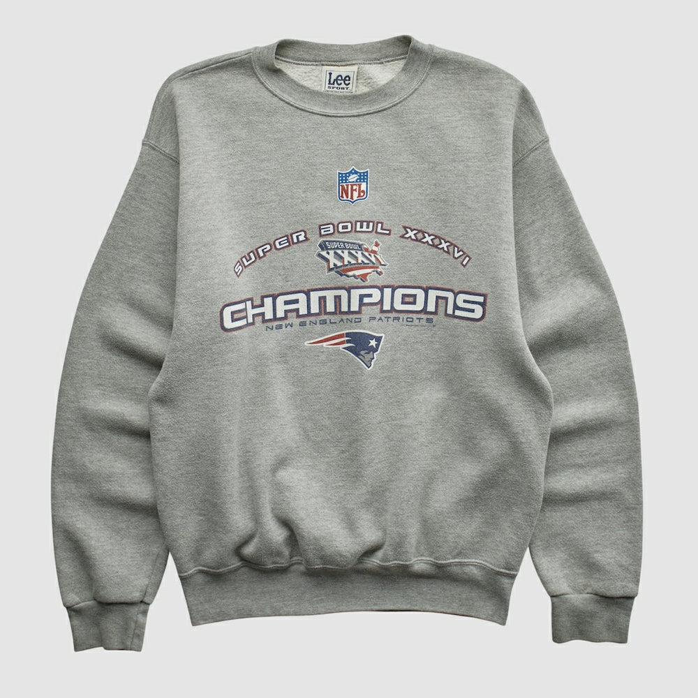 New England Patriots Lee Sport 2002 Pullover Sweatshirt - Heather Gray Vintage outlet