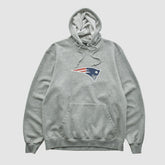 New England Patriots Reebok 2000s Hooded Pullover Sweatshirt - Heather Gray Vintage cheap