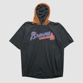 Atlanta Braves Salem Sportswear 1994 Hooded T-shirt - Black Vintage