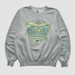 Green Bay Packers Champion 1998 Pullover Sweatshirt - Heather Gray Vintage sale