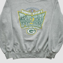 Green Bay Packers Champion 1998 Pullover Sweatshirt - Heather Gray Vintage sale