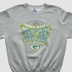 Green Bay Packers Champion 1998 Pullover Sweatshirt - Heather Gray Vintage sale