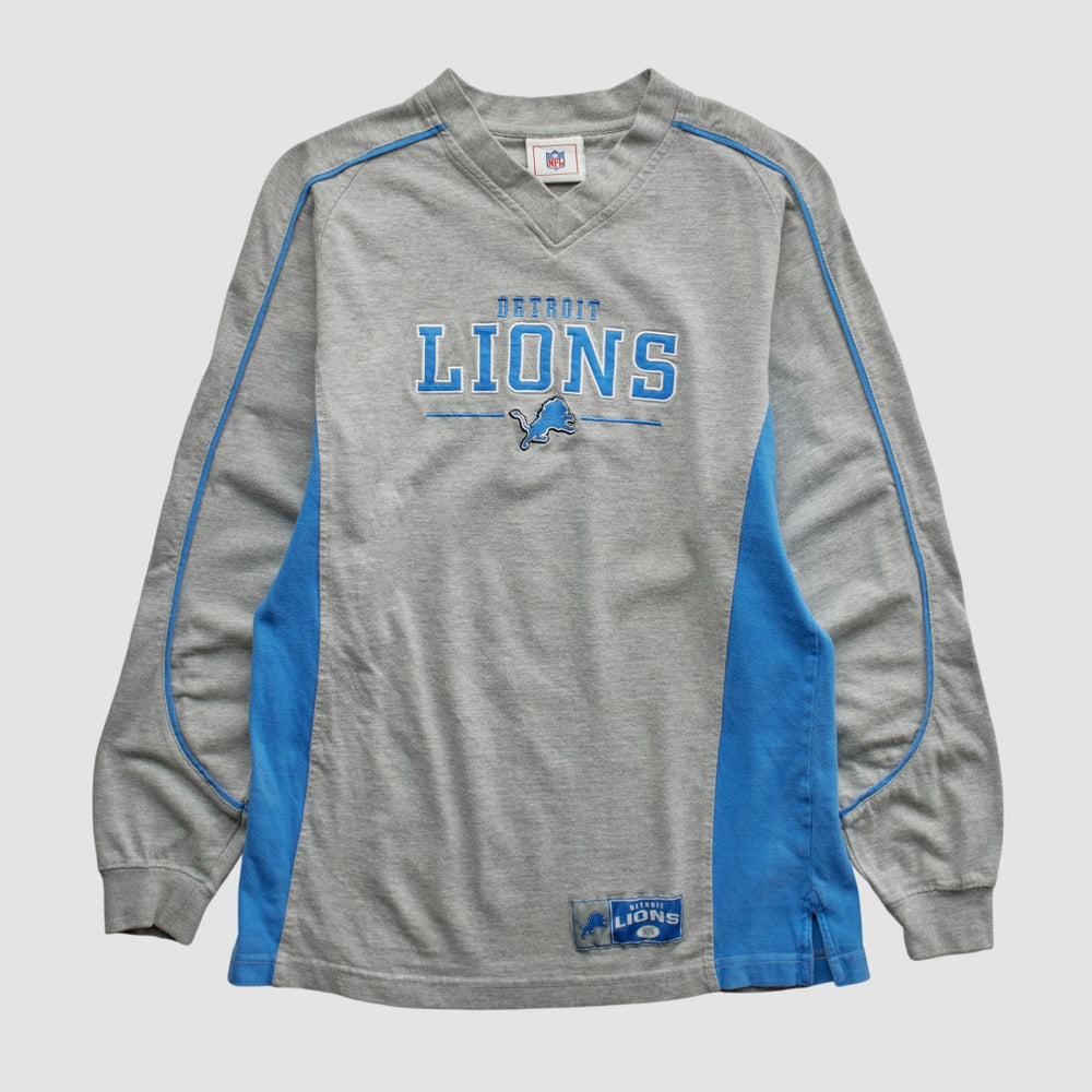 Detroit Lions NFL 2000s Long Sleeve T-shirt - Heather Gray Vintage online