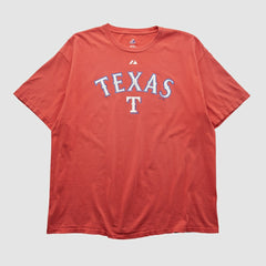 Texas Rangers Majestic 2000s T-shirt - Red Vintage