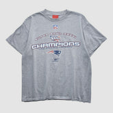 New England Patriots Reebok 2002 T-shirt - Heather Gray Vintage sale