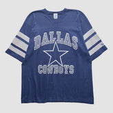 Dallas Cowboys Logo 7 90s T-shirt - Navy Vintage on sale