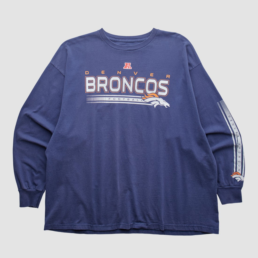 Denver Broncos NFL 2000s Long Sleeve T-shirt - Navy Vintage sale