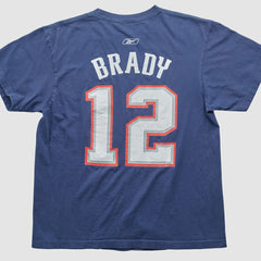 New England Patriots Reebok 2000s T-shirt - Blue Vintage for sale