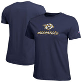 Nashville Predators Champion Women's Wordmark Lockup T-Shirt Navy