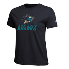 San Jose Sharks Champion Women's Wordmark Lockup T-Shirt Black