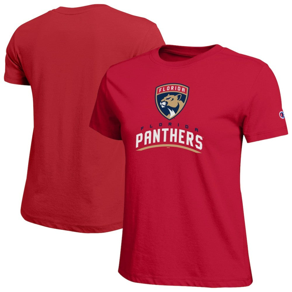 Florida Panthers Champion Women's Wordmark Lockup T-Shirt Red