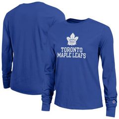 Toronto Maple Leafs Champion Women's Wordmark Lockup Long Sleeve T-Shirt Royal