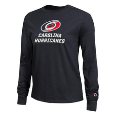 Carolina Hurricanes Champion Women's Wordmark Lockup Long Sleeve T-Shirt Black