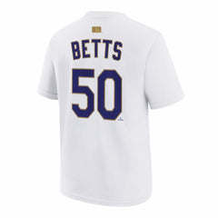 Mookie Betts Los Angeles Dodgers Youth 2026 Gold Collection Name & Number T-Shirt - White | Nike
