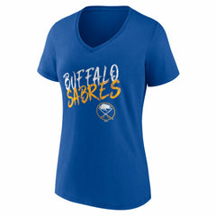 Buffalo Sabres Women's Hustle Personalized Name & Number V-Neck T-Shirt Royal