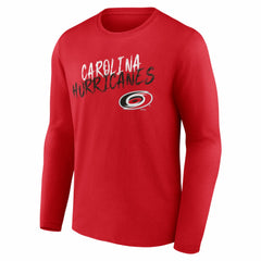 Carolina Hurricanes Hustle Personalized Name & Number Long Sleeve T-Shirt Red