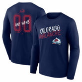 Colorado Avalanche Hustle Personalized Name & Number Long Sleeve T-Shirt Navy