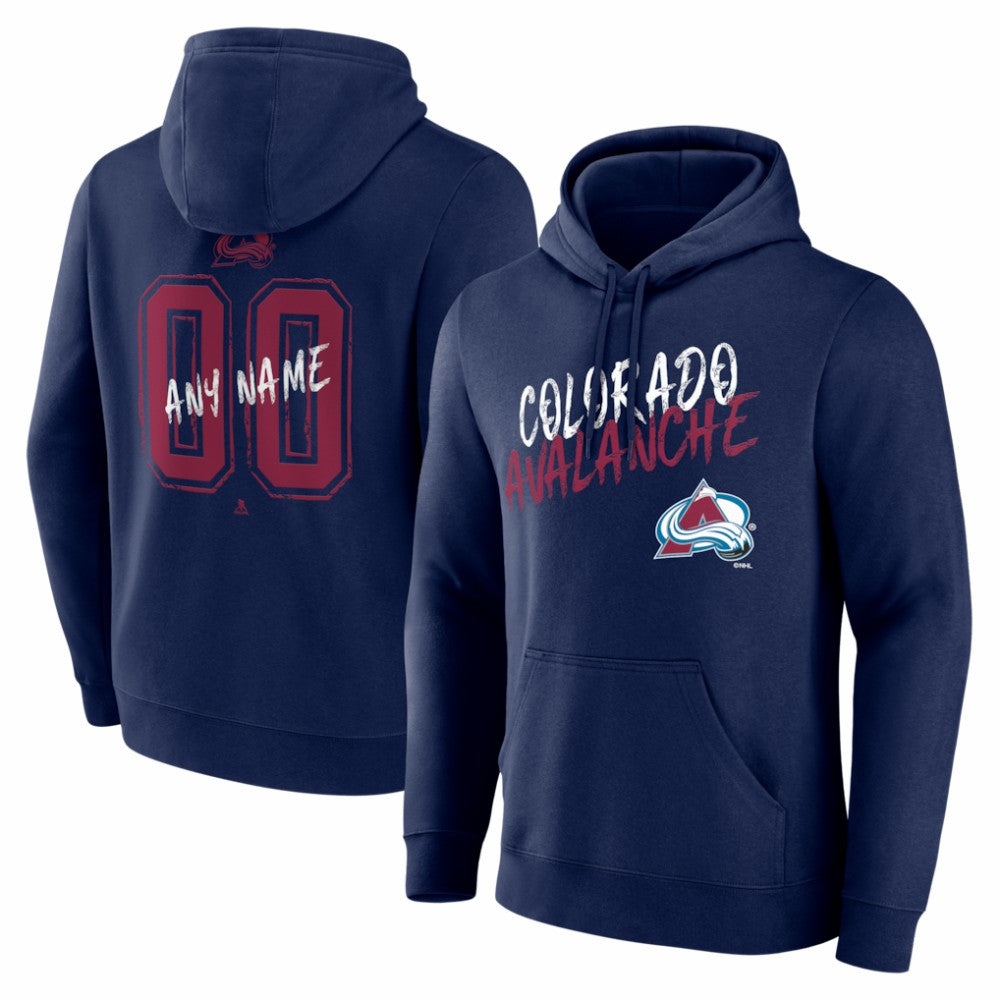 Colorado Avalanche Hustle Personalized Name & Number Hoodie Navy