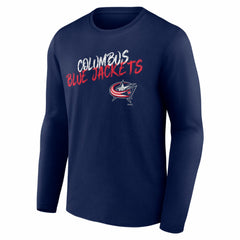 Columbus Blue Jackets Hustle Personalized Name & Number Long Sleeve T-Shirt Navy