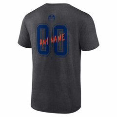 Edmonton Oilers Big & Tall Hustle Personalized Name & Number T-Shirt Charcoal