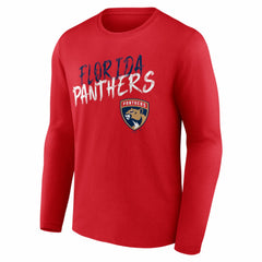 Florida Panthers Hustle Personalized Name & Number Long Sleeve T-Shirt Red